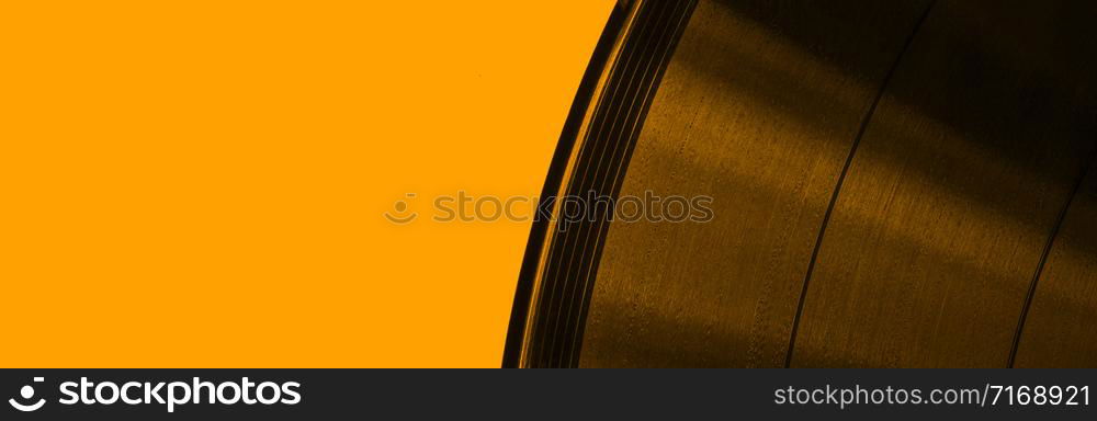 close-up of a fragment of a vinyl record. background for banner