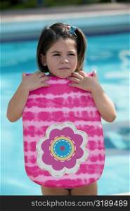 Close-up of a girl holding a boogie board