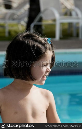 Close-up of a girl smiling