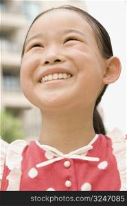 Close-up of a girl smiling