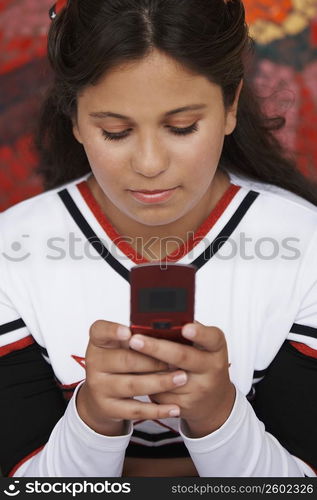 Close-up of a girl text messaging