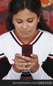 Close-up of a girl text messaging