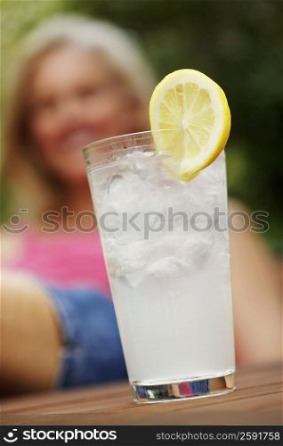 Close-up of a glass of lemonade