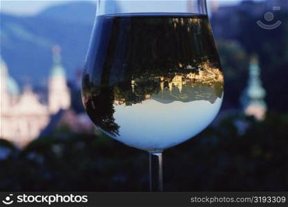 Close-up of a glass of wine, Salzburg, Austria