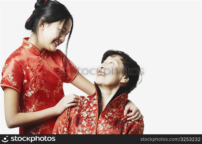 Close-up of a grandmother with her granddaughter