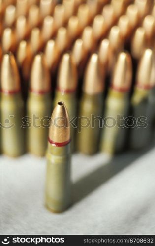 Close-up of a group of bullets
