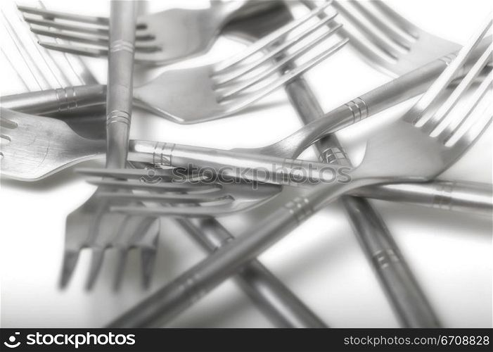 Close-up of a group of forks