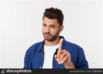 Close up of a guy wondering and get idea of business. Isolated over white background. Close up of a guy wondering and get idea of business. Isolated over white background.