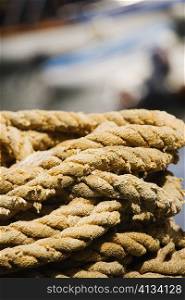 Close-up of a heap of a rope, Sorrento, Sorrentine Peninsula, Naples Province, Campania, Italy