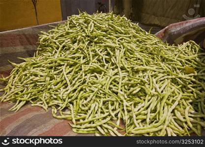 Close-up of a heap of beans, Zhigou, Shandong Province, China