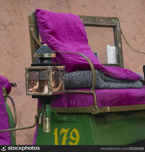 Close-up of a horse-drawn carriage, Marrakesh, Morocco