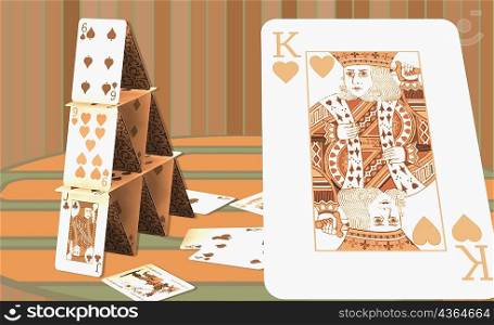 Close-up of a house of cards