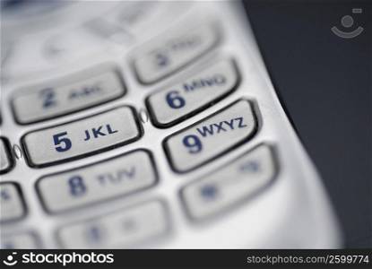 Close-up of a keypad of a mobile phone