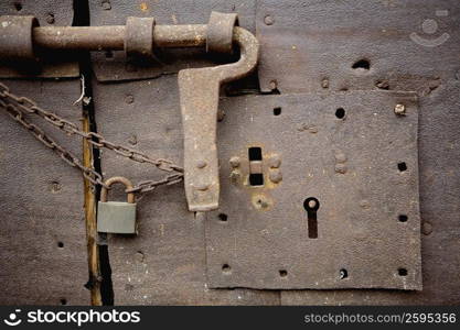 Close-up of a locked door