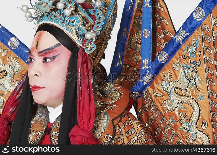 Close-up of a male Chinese opera performer