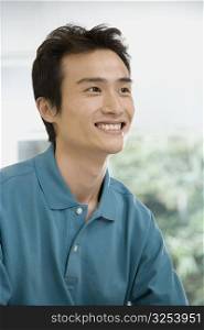 Close-up of a male office worker smiling