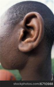 Close up of a mans ear