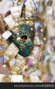 Close-up of a masquerade mask, Venice, Italy