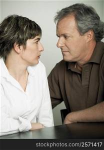 Close-up of a mature couple looking at each other