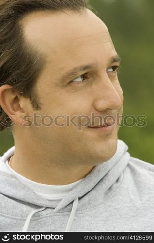 Close-up of a mature man looking away
