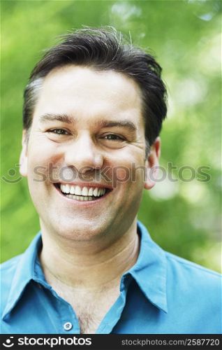 Close-up of a mature man smiling