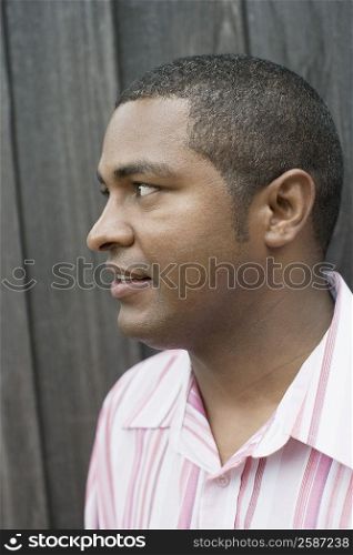 Close-up of a mature man thinking