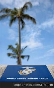 Close-up of a memorial plaque, Pearl Harbor, Honolulu, Oahu, Hawaii Islands, USA