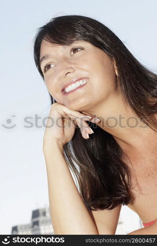 Close-up of a mid adult woman smiling