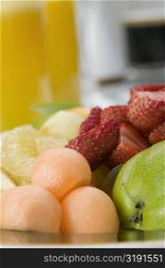 Close-up of a mixed fruit salad