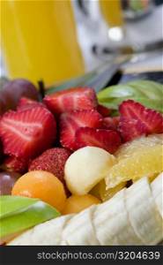 Close-up of a mixed fruit salad