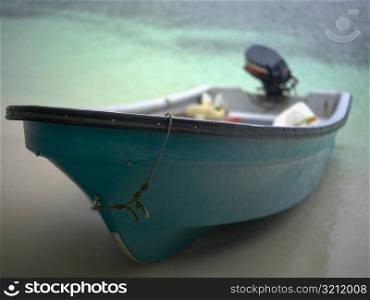 Close-up of a motorboat on the beach