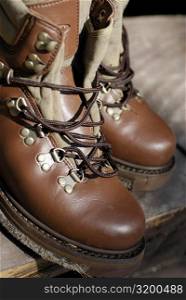 Close-up of a pair of wading boots