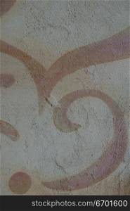 Close-up of a pattern painted on a wall