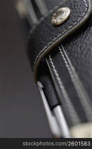 Close-up of a pen in a wallet