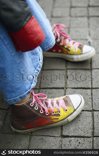 Close-up of a person&acute;s leg with shoes