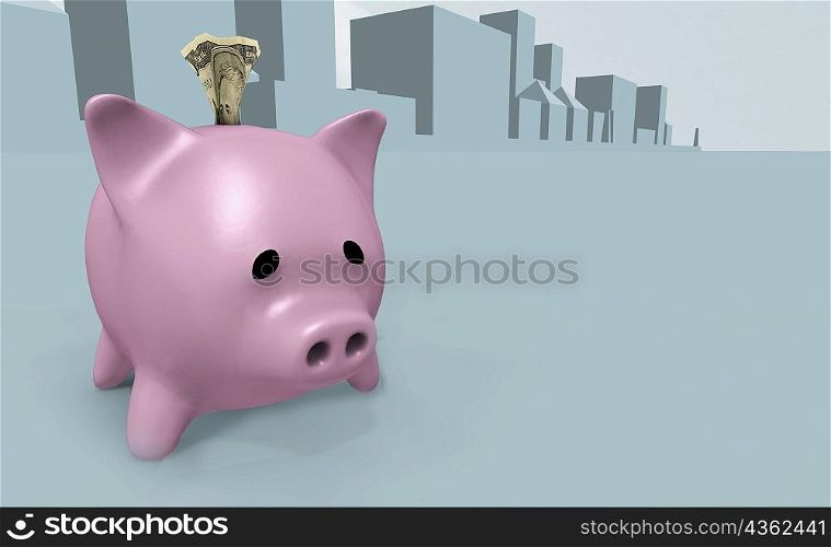 Close-up of a piggy bank
