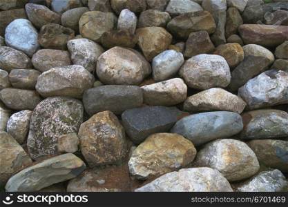 Close-up of a pile of weathered stones