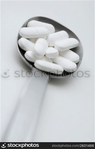 Close-up of a pills in a spatula