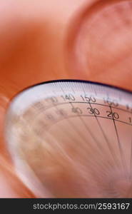 Close-up of a protractor