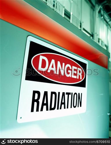 Close-up of a radiation sign