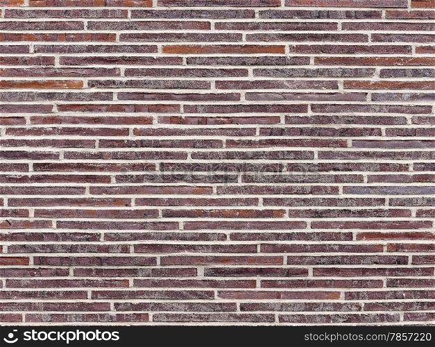 Close up of a red brick wall with white stripes, textures and copy space
