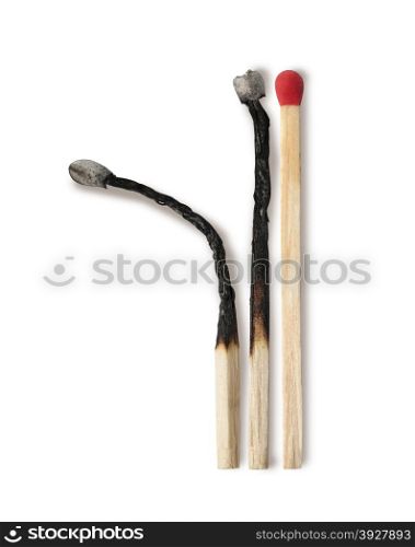 Close-up of a red match isolated on a white background