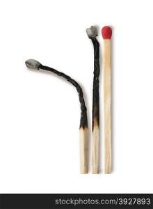 Close-up of a red match isolated on a white background