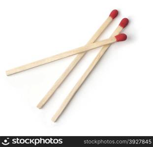 Close-up of a red matches isolated on a white background. With clipping path
