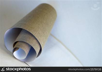 Close-up of a roll of canvas
