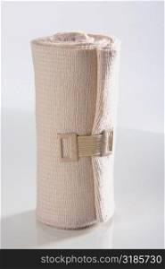 Close-up of a rolled up bandage