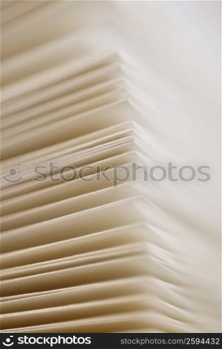 Close-up of a rotary card file