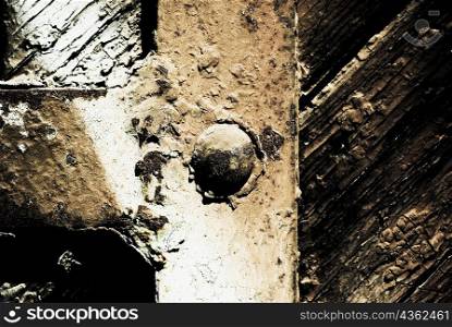 Close-up of a ruined door