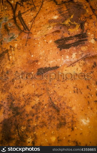 Close-up of a rustic metal surface
