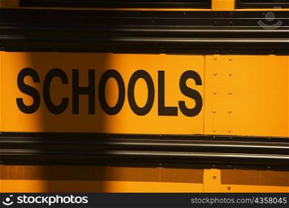 Close-up of a school bus